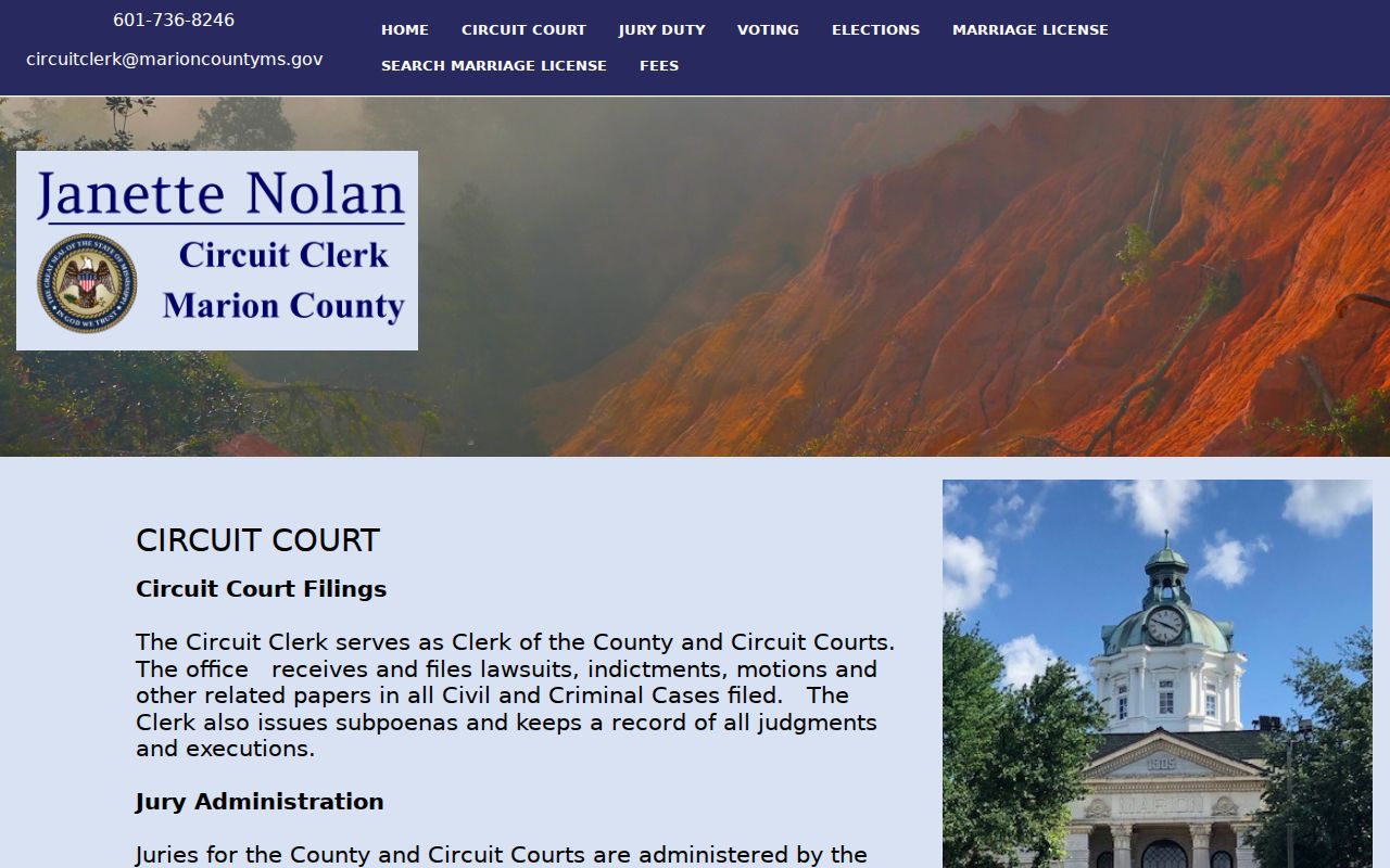Marion County Circuit Clerk court records and filing information