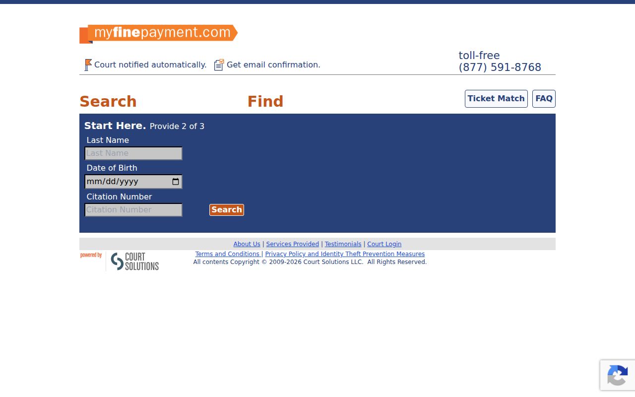 Marion County traffic citation TicketMatch upload timing notice